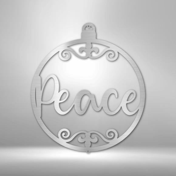Peace Ornament Steel Sign Laser Cut Powder Coated Home & Office Metal Wall Decor